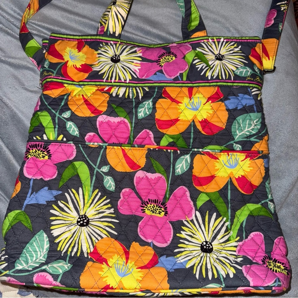 Vera Bradley Floral Quilted Tote Bag Crossbody - Picture 4 of 7